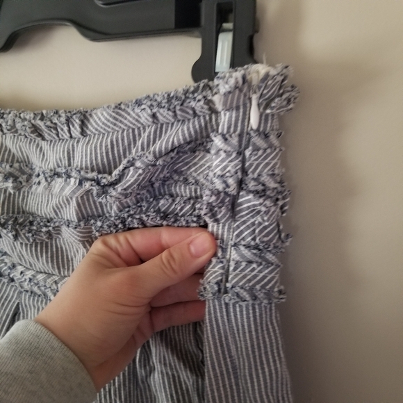 CYNTHIA Steffe Strapless Cotton Ruffled Trim Striped Dress Size 6 - Picture 5 of 9